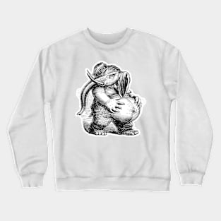 Paunchy elephant vintage drawing in black with white background Crewneck Sweatshirt